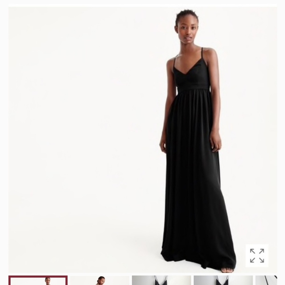 J. Crew Strappy Formal Silk Dress. Black. NWT. 00